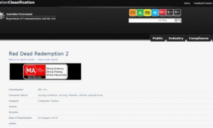 《荒野大镖客2》现身澳洲重新评级 或将登陆PC平台
